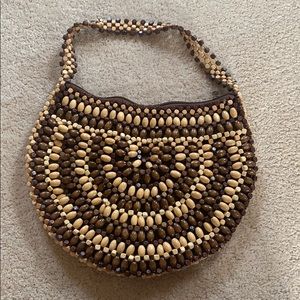 Wood bead purse